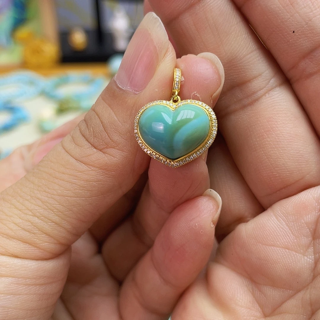 小***唐18K金镶嵌绿松石吊坠(不含链)