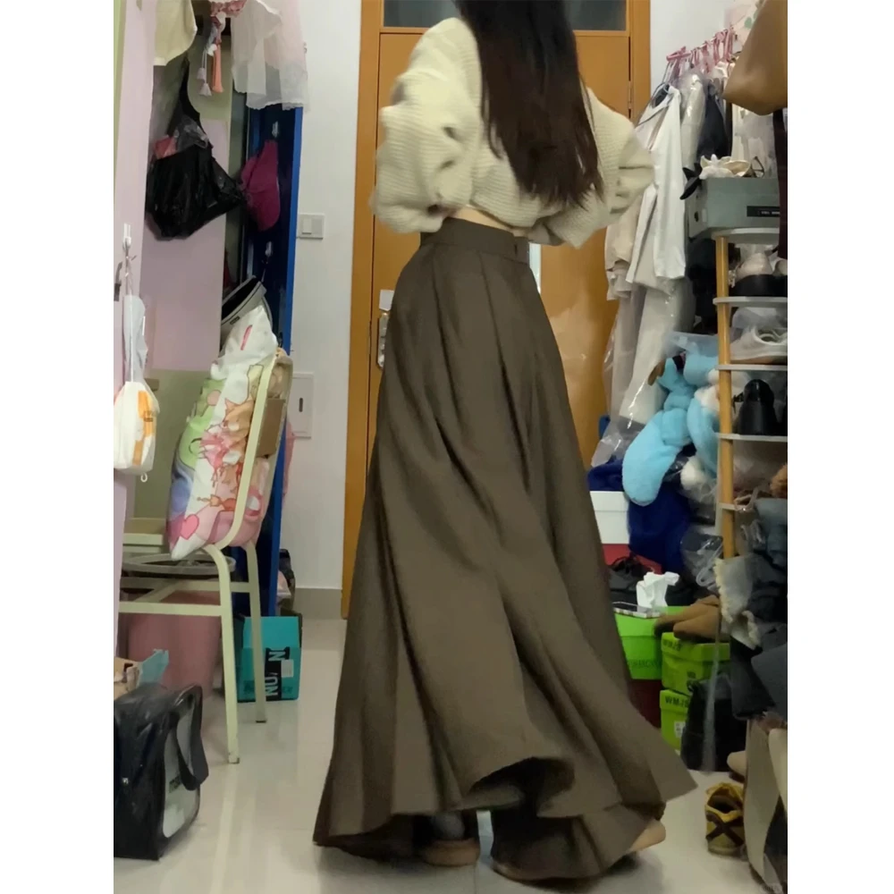 【2099】大码女装胖mm高腰遮胯垂感半身裙秋冬a字长裙梨型身材裙子