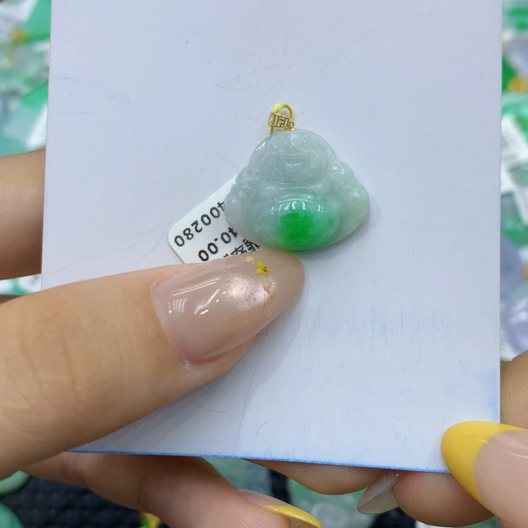颈饰18K金镶嵌翡翠翡翠