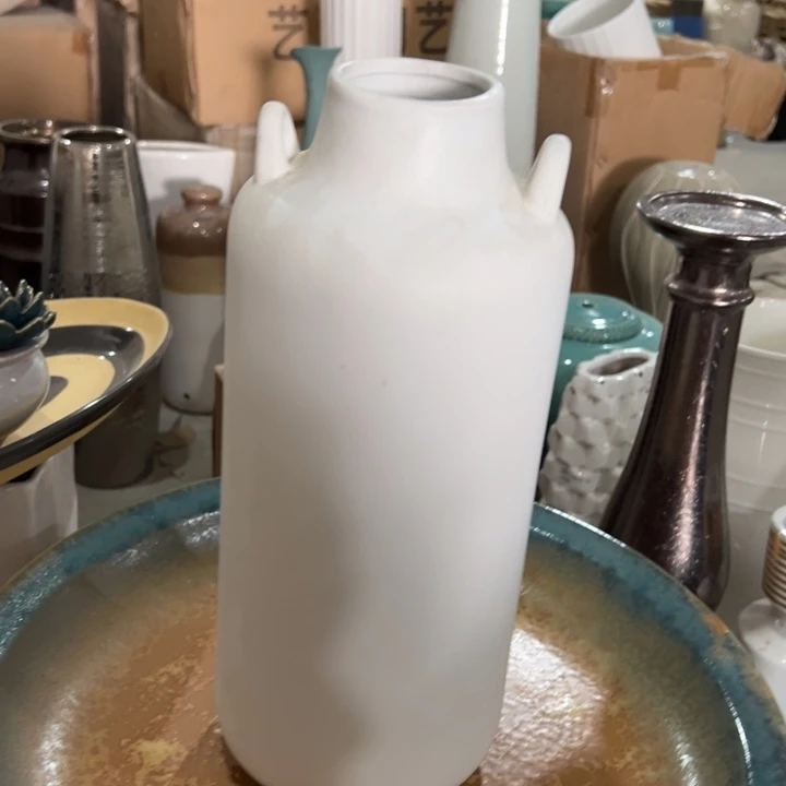陶瓷花瓶摆件微瑕捡漏出高35口6公分