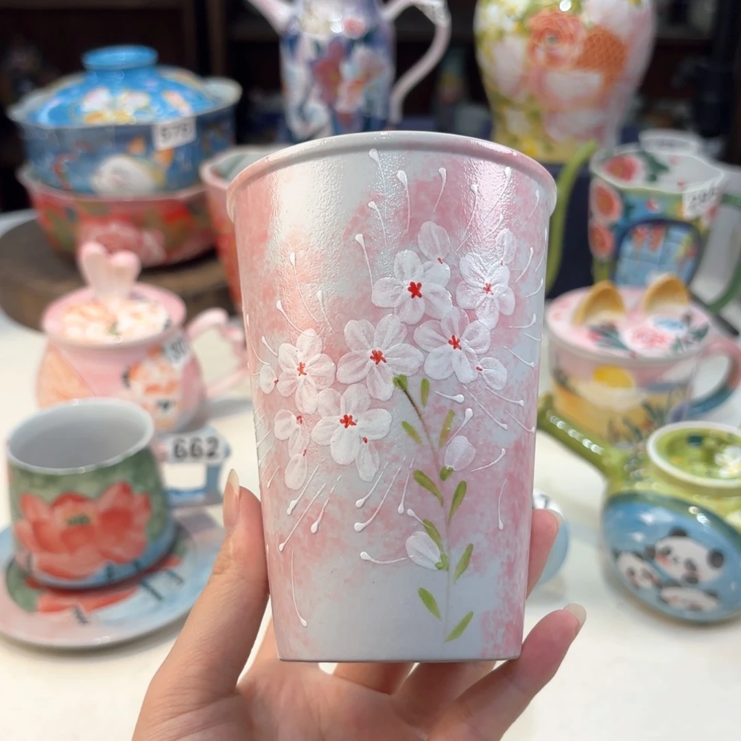景德镇手绘高温釉下彩陶瓷茶具