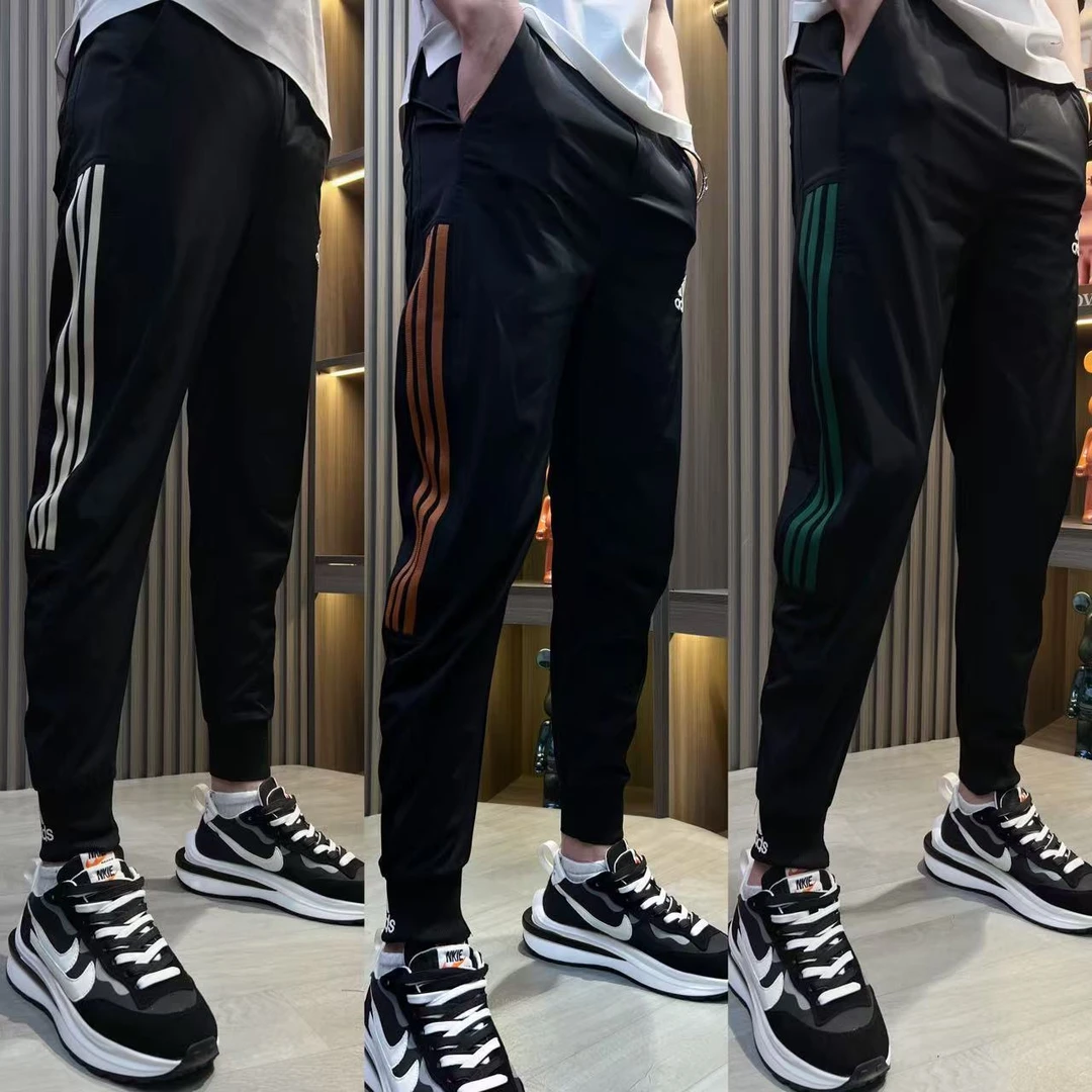 秋季新款时尚修身百搭针织空气层束脚休闲裤