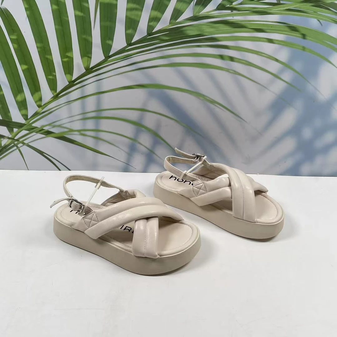 小强家女鞋新款百搭舒适女凉鞋（H113-15-2 ）（ HG22SU34-XT281）