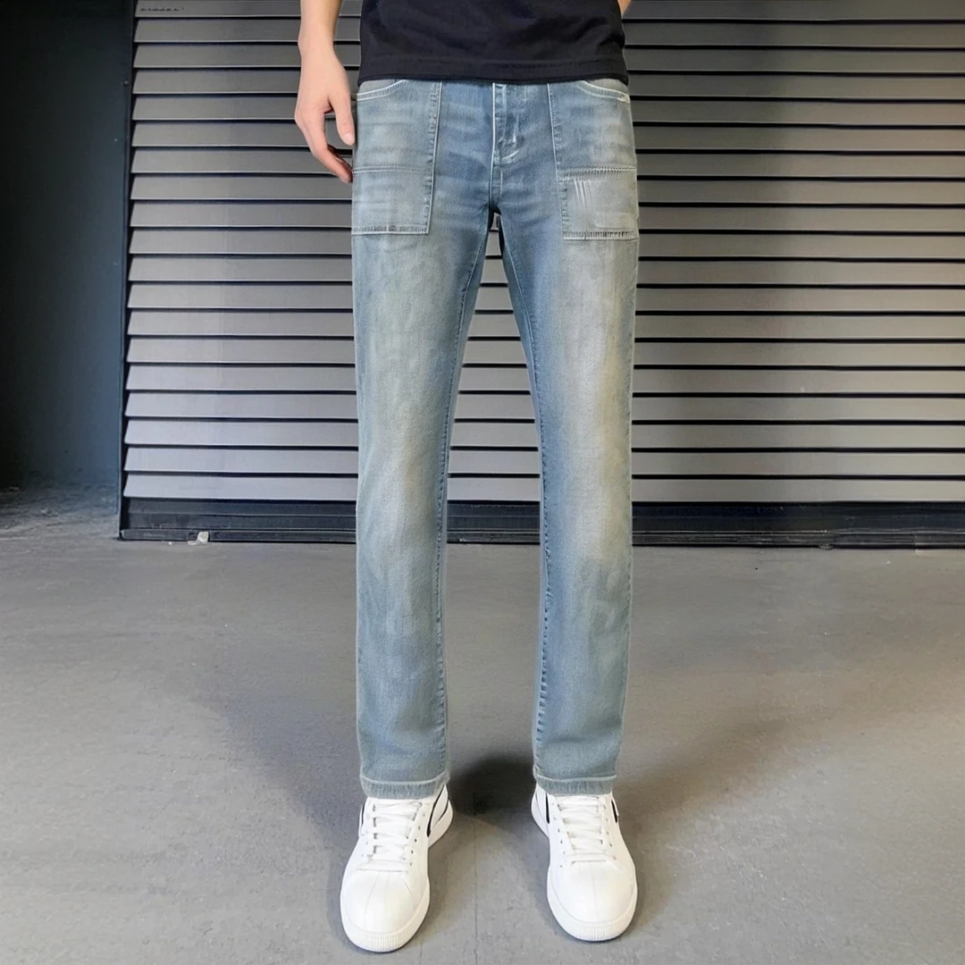 男款高定直筒水洗休闲牛仔裤968871