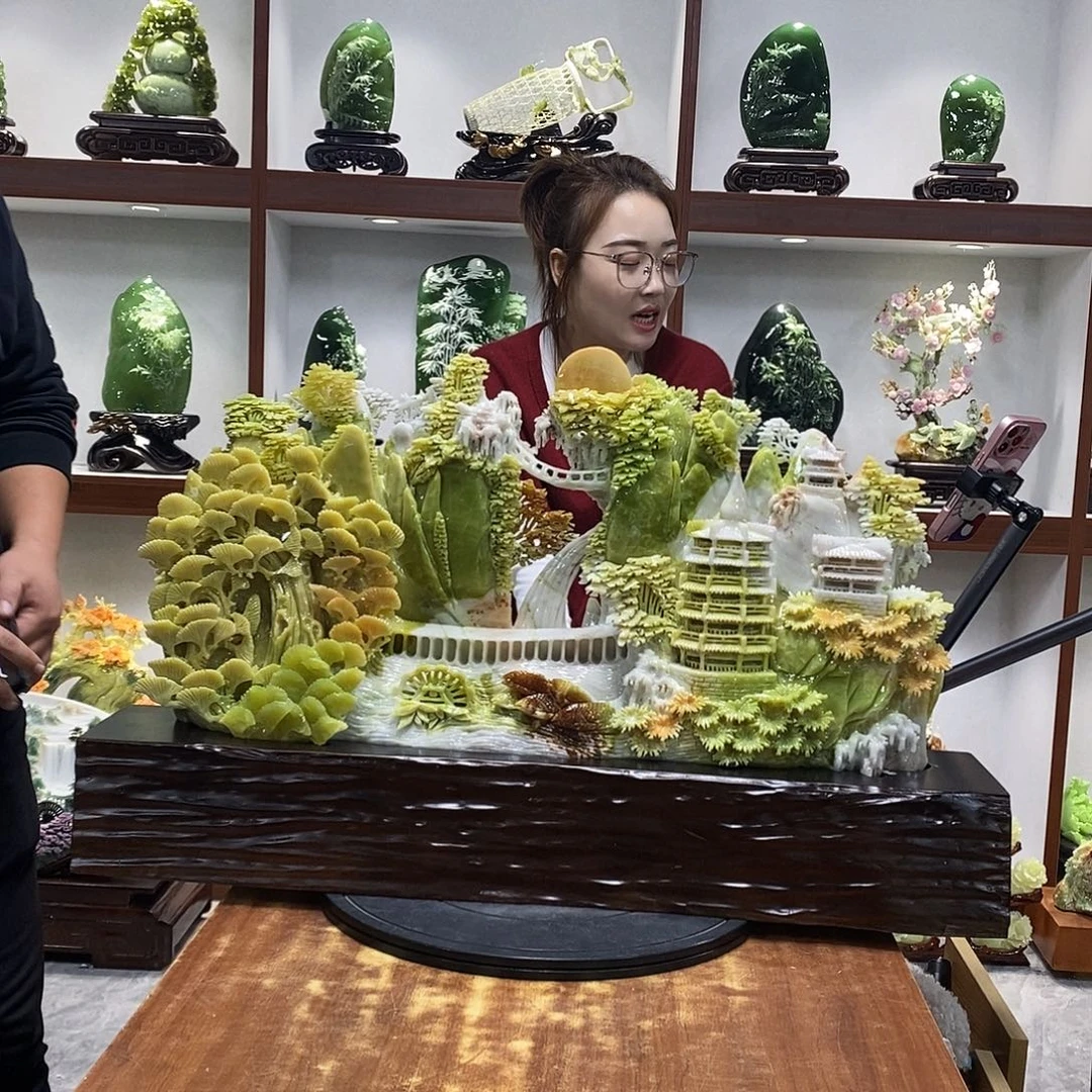 7***s玉山水摆件 玄关摆件