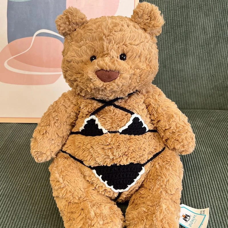 巴塞罗熊比基尼衣服玩偶娃衣装饰搞怪娃娃钩织泳衣装扮拍娃娃装饰