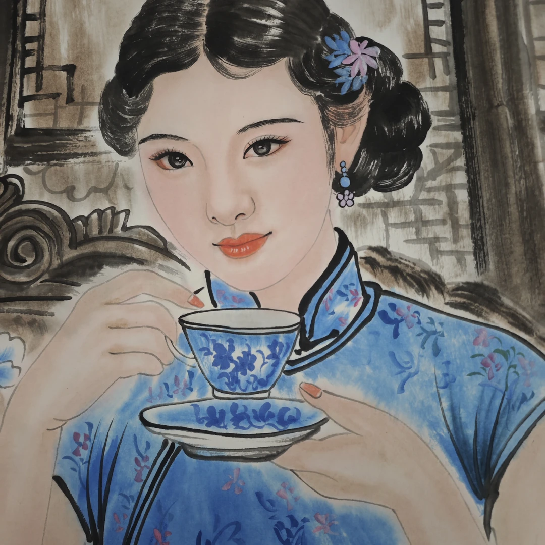 宋轲-4平尺-青花写意人物