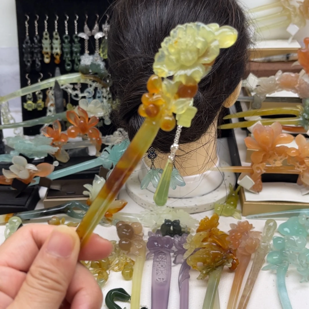 蛇纹石玉合金发簪