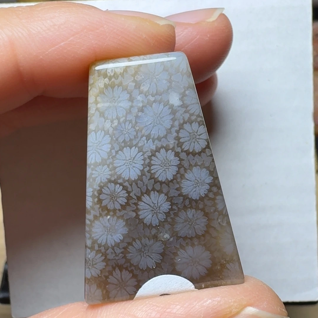 硅化玉精致的冰透花未镶嵌