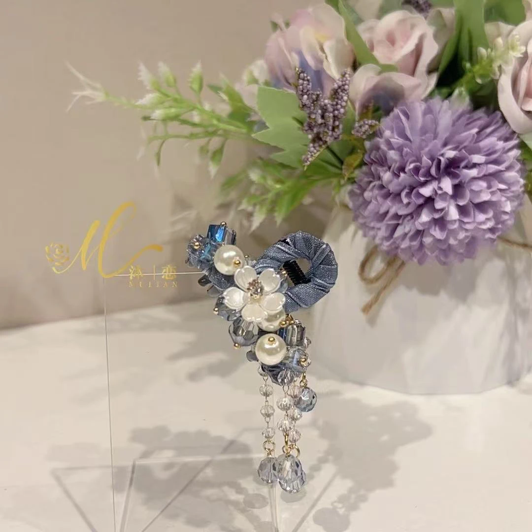 E441【蓝色铃兰花4.5cm抓夹】发饰气质超仙头饰手工儿童