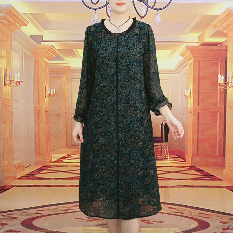 大码女装连衣裙女2025春季新款碎花裙子女款减龄洋气遮肉显瘦裙子