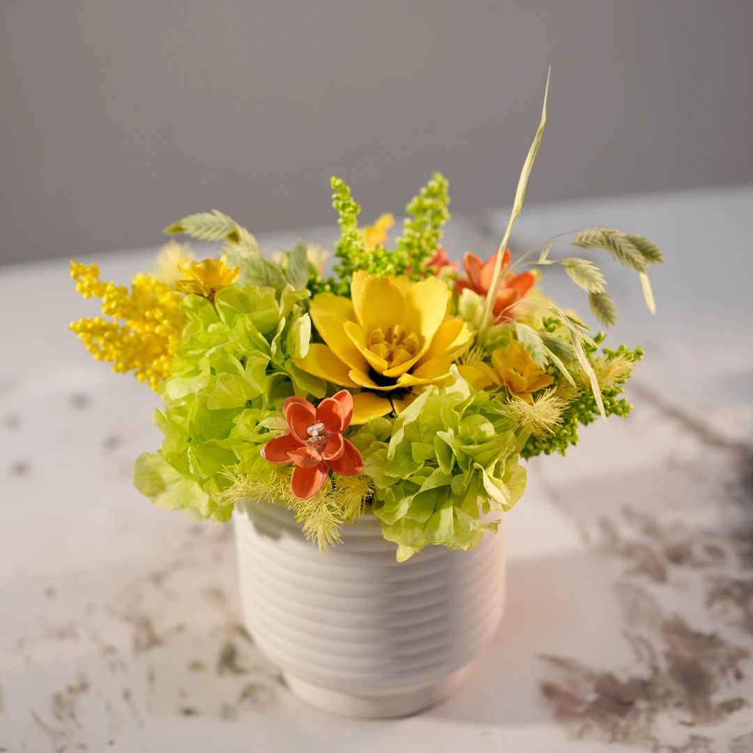 「绿野仙踪」客厅餐桌边几轻奢法式现代风家居装饰干花永生花摆件