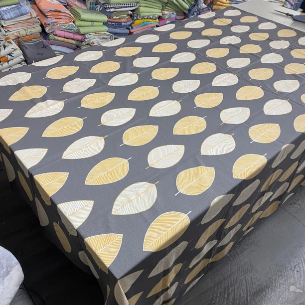 纯棉凉席布2.5米×2.5米灰色叶子布料加工床单