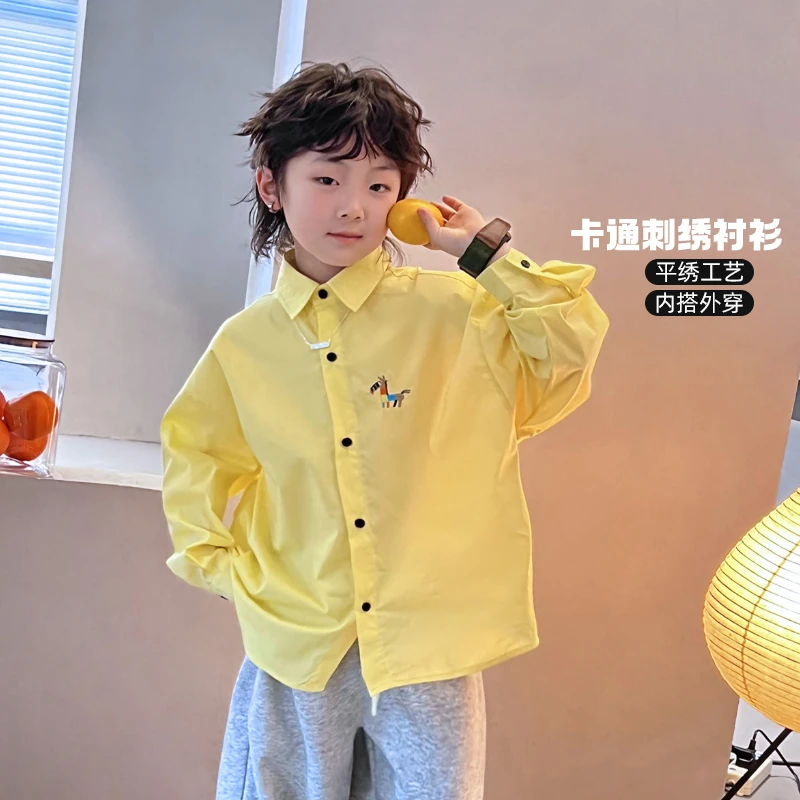 【奶酪芝士】2025春季新品休闲儿童外穿洋气男童春款衬衫5016892O8