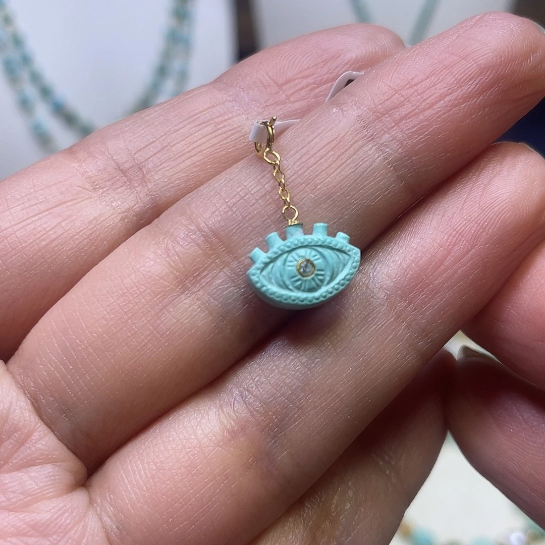 绿松石18K金镶嵌滴流