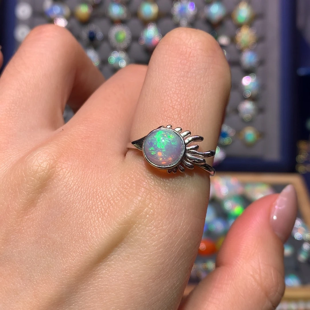 银S925镶嵌欧泊戒指款式