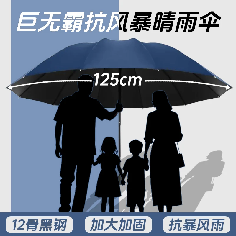 【巨无霸超大号】125cm折叠手动晴雨两用雨伞加大抗风防晒防紫外线