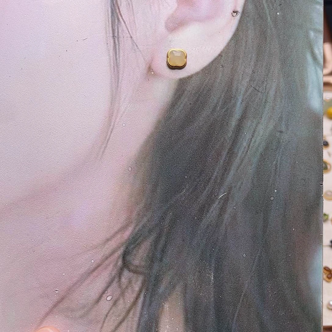 银S925镶嵌和田玉耳饰