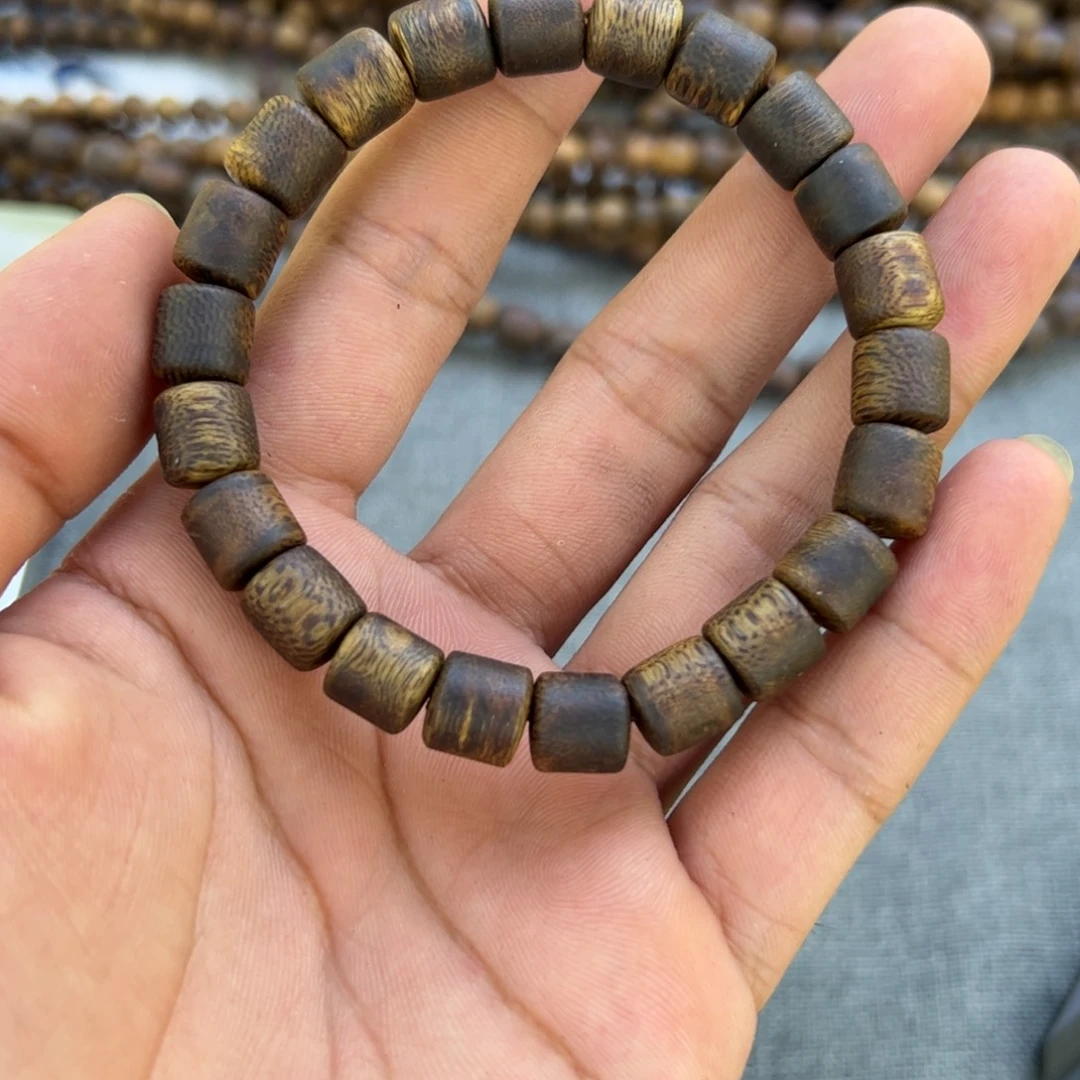 沉香碎屑沉香桶珠9mm