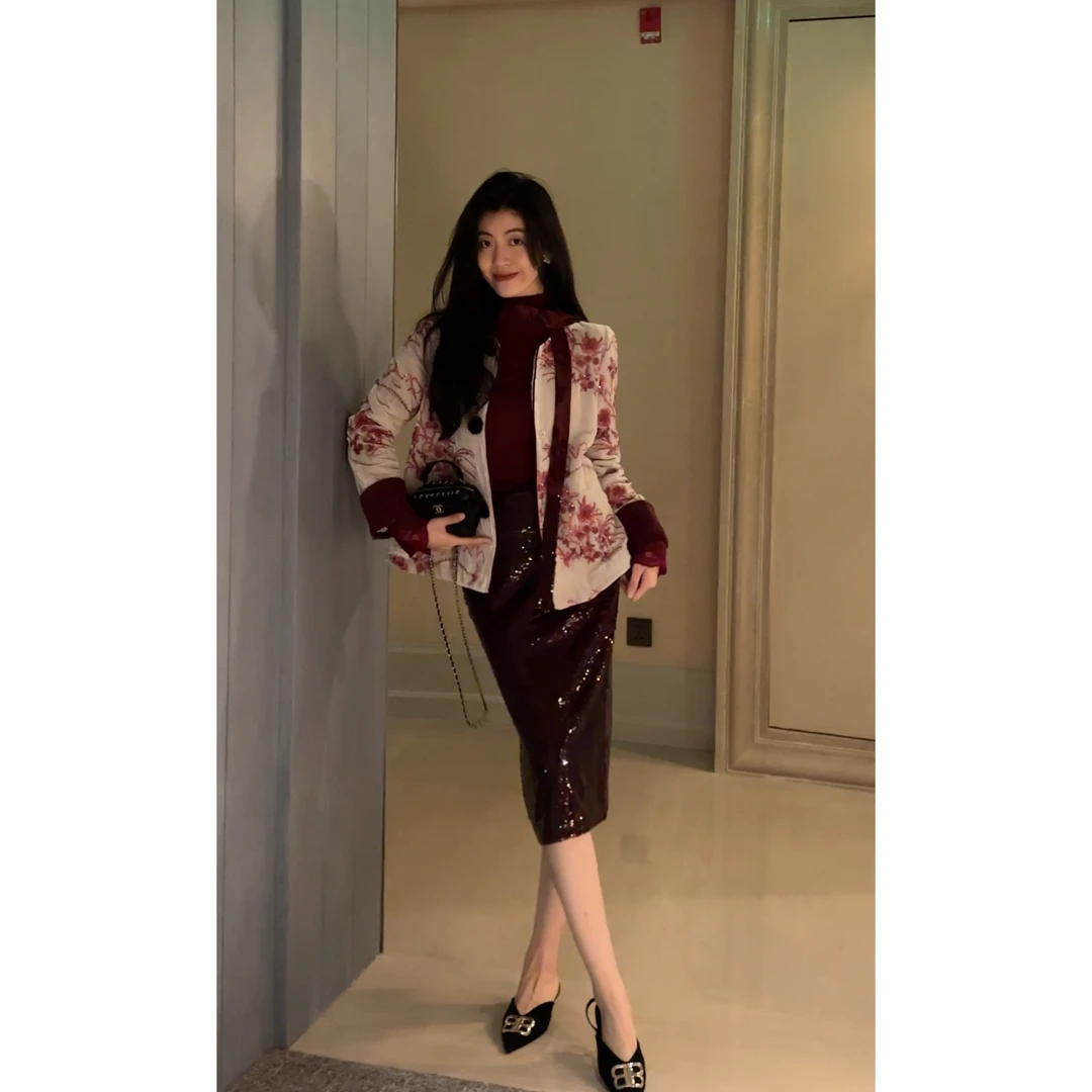 【N·COU】24冬新款【拜年服】新中式丝绒绣花套装DY80260