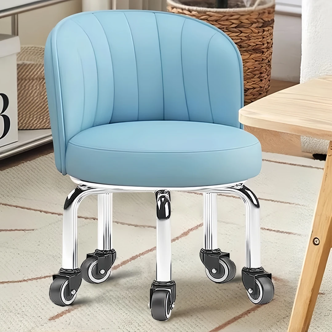 滑轮小凳子靠背椅家用旋转矮凳座椅万向轮矮凳换鞋结实耐用宝宝凳