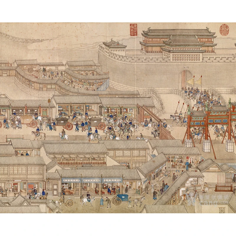 [高清复刻]清·徐扬·《乾隆南巡》四卷馆藏级艺术微喷工艺装饰画