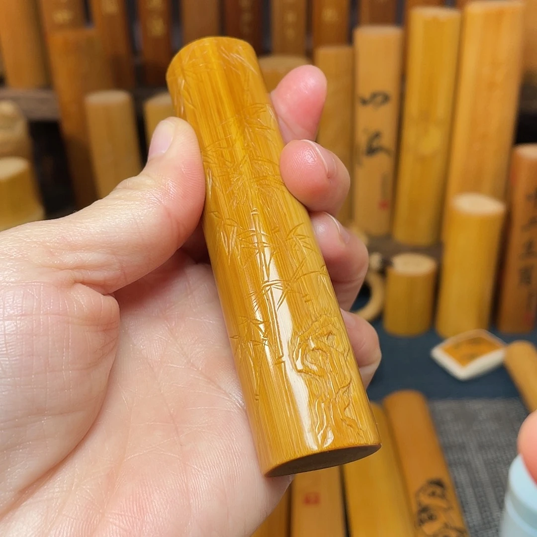 竹天然特色料竹石图