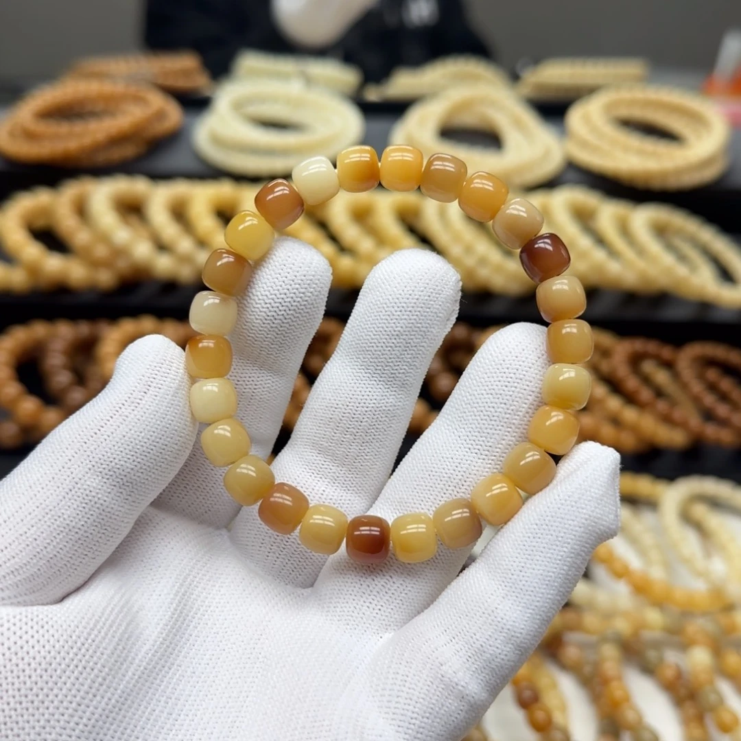 手串菩提根/象牙果8×9 5年 花皮多宝 鬼工