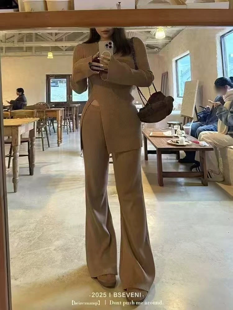 大码初春新款微胖辣妹套装时尚显瘦两件套342#