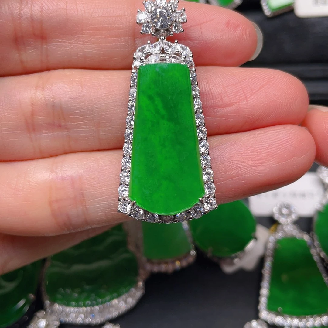 吊坠(不含链)银S925镶嵌翡翠吊坠2788