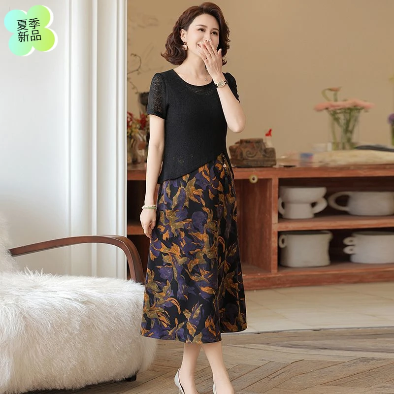 母亲节衣服妈妈夏装连衣裙两件套2025新款阔太太时尚中年女洋气质