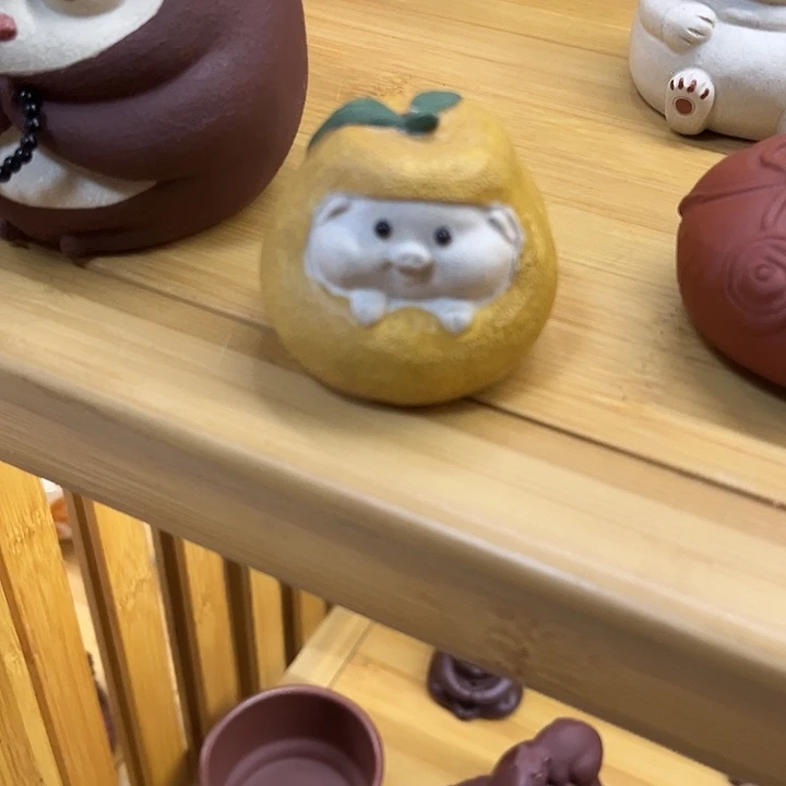 紫砂茶宠紫砂梨猪茶宠摆件香插