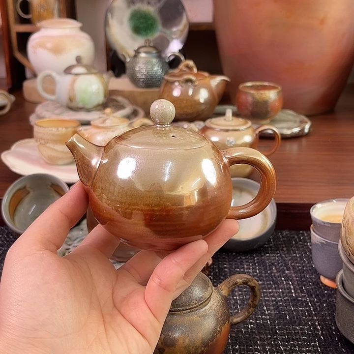 柴烧中白泥西施壶