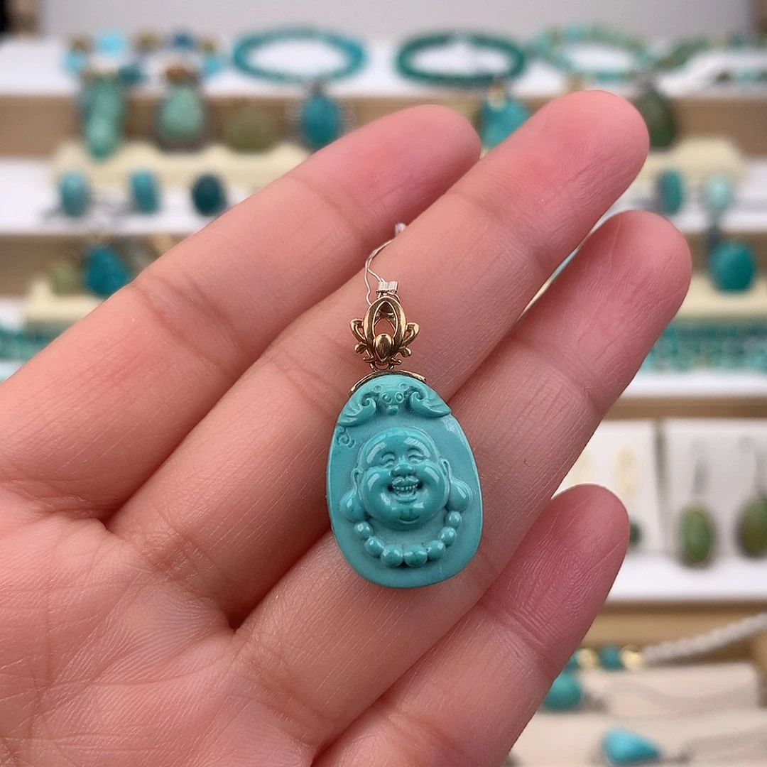 绿松石18K金镶嵌颈饰