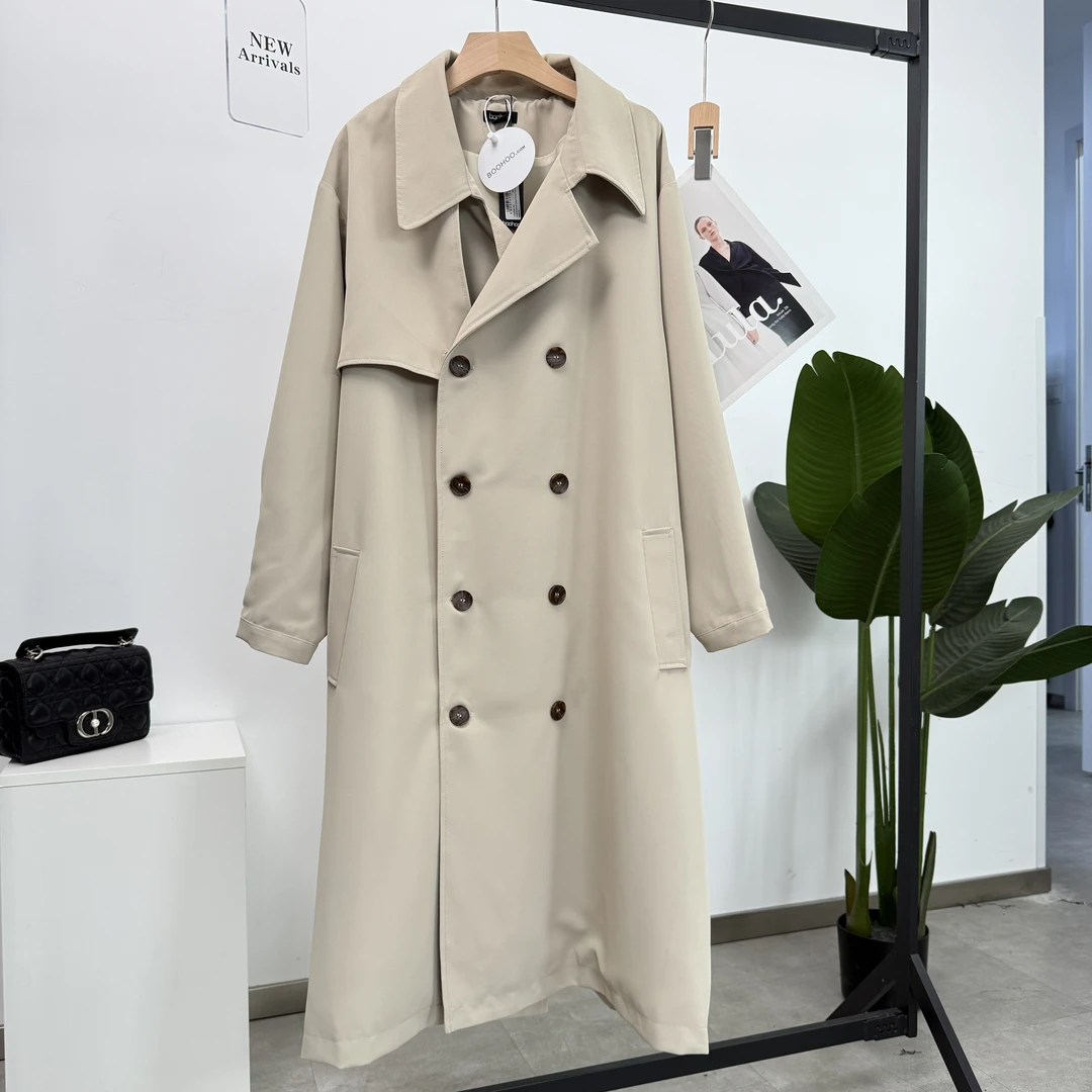 B008出口欧美休闲千金御姐感贵清冷时尚网红洋气百搭显瘦气质风衣