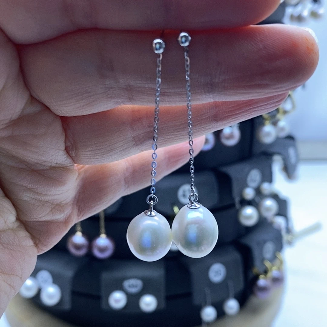 淡水珍珠耳饰银S925镶嵌