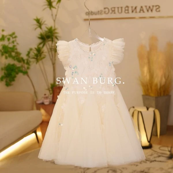 【Y.d5908】2025夏季新款女童公主裙气质女宝连衣裙泡泡袖蓬蓬纱