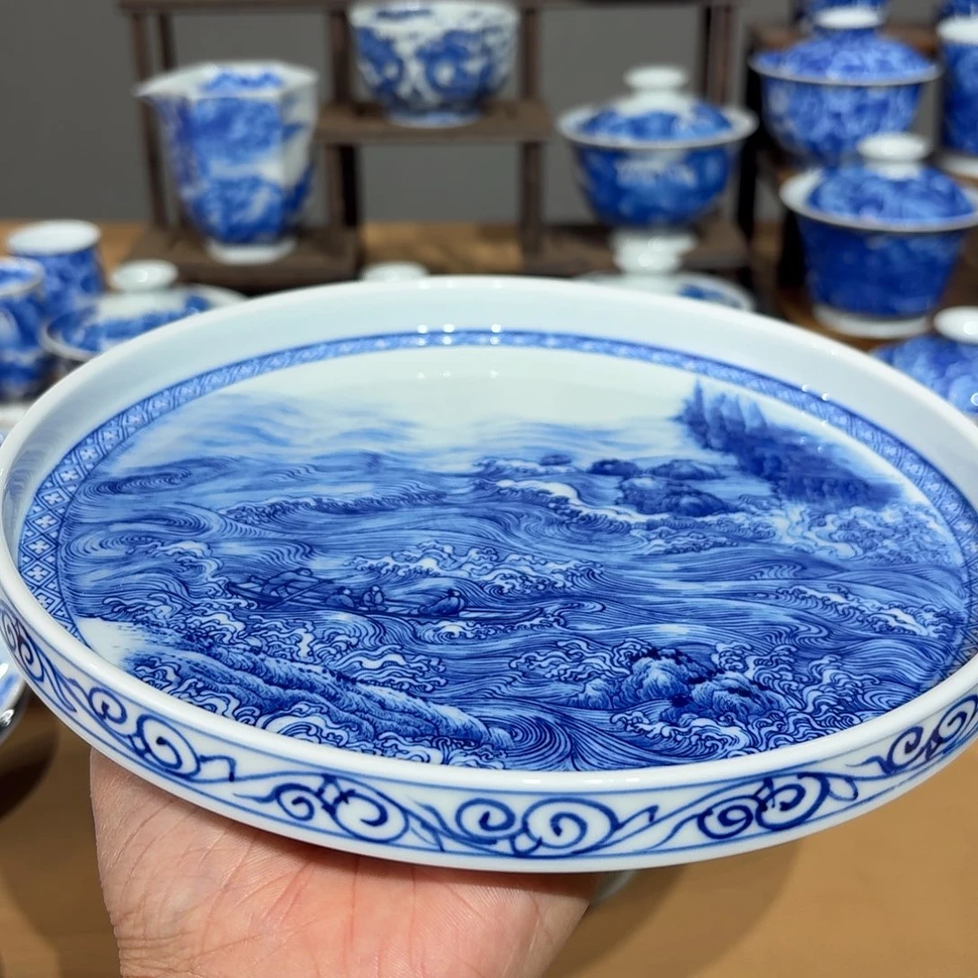 天***侠景德镇纯手绘壶承微瑕