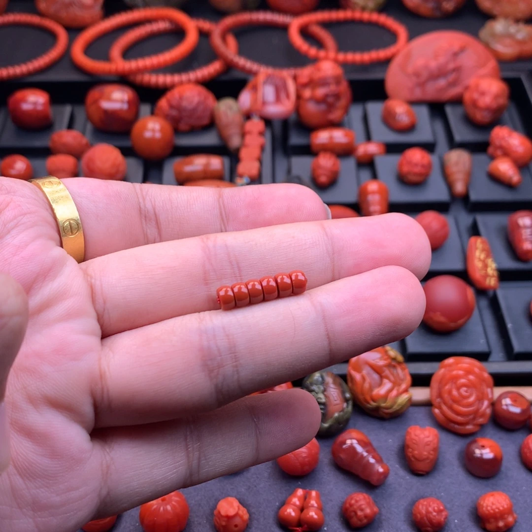 南红玛瑙未镶嵌南红川料原矿精工隔片5mm