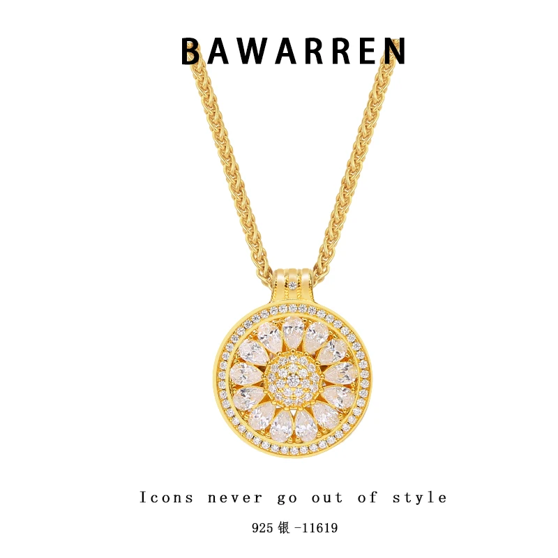 Bawarren 坠链均925银 镀K金 11618-【太阳花】精致项链欧美轻奢