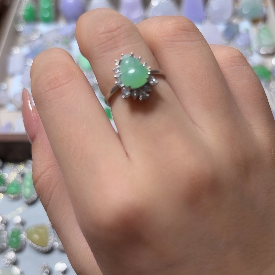 翡翠银S925镶嵌戒指