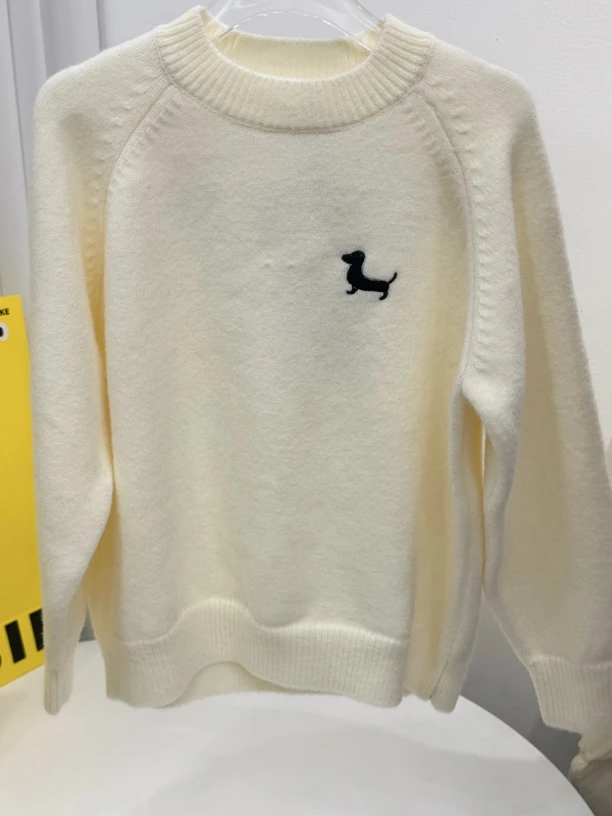 3119时尚小狗纯色羊毛羊绒衫套头儿童