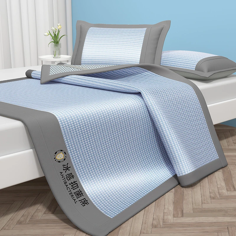 比亿奇单件冰丝凉席单席床单款床笠款凉席三件套学生宿舍机洗水洗