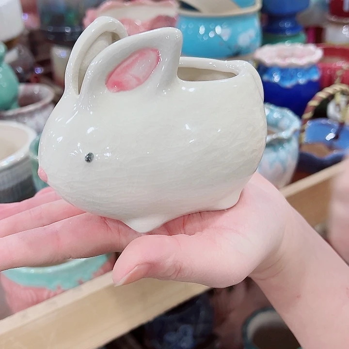 有孔，凑单福利满10元发货陶瓷多肉花盆！