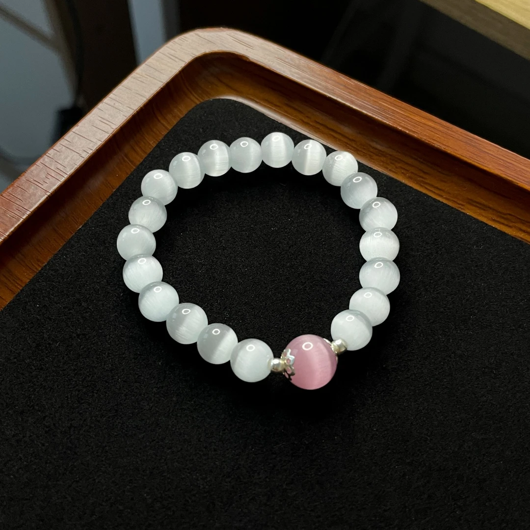 足银手链 高级感猫眼银手链女 新款爆款猫眼效应·小众简约百搭