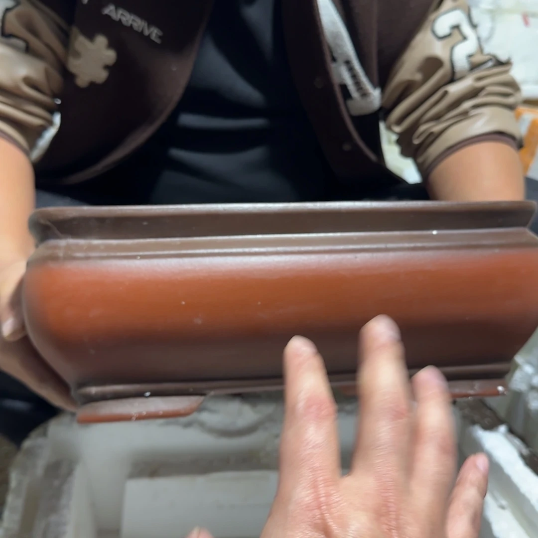 紫砂花盆口径32 23高度12厘米