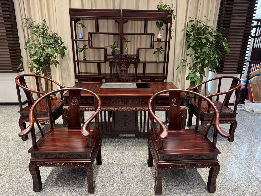 金狮茶台酸枝木茶台多功能办公室茶台新古典茶台多功能