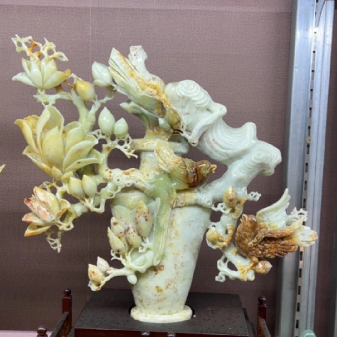 【闪购商品】未镶嵌蛇纹石玉珠宝奇石玉兰花