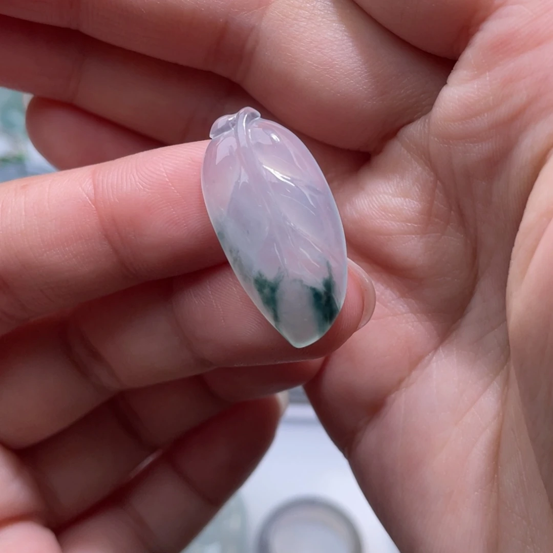 定制翡翠未镶嵌冰飘花叶子