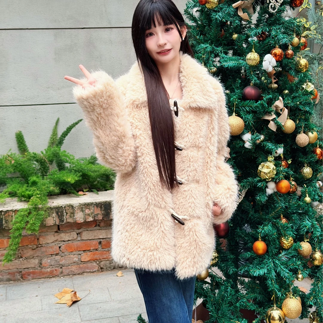 人造皮草 短外套通勤风女短款中长款宽松常规宽松型
